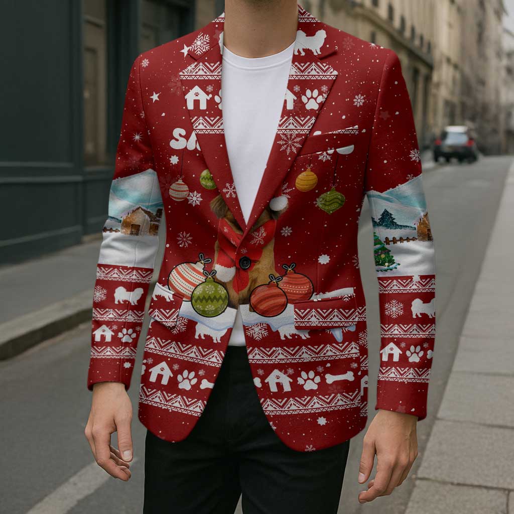 Pekingese Dog I Believe In Santa Paws Christmas Blazer Xmas Holiday Patterns - Wonder Print Shop