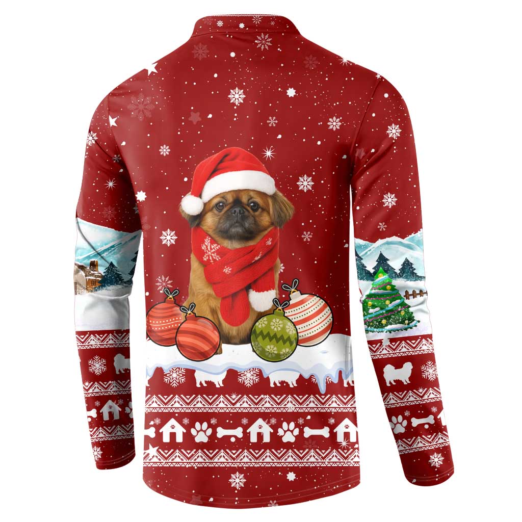 Pekingese Dog I Believe In Santa Paws Christmas Button Sweatshirt Xmas Holiday Patterns - Wonder Print Shop