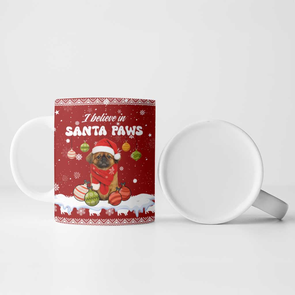 Pekingese Dog I Believe In Santa Paws Christmas Ceramic Mug Xmas Holiday Patterns - Wonder Print Shop
