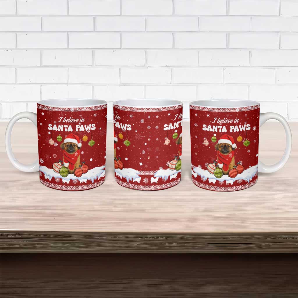 Pekingese Dog I Believe In Santa Paws Christmas Ceramic Mug Xmas Holiday Patterns - Wonder Print Shop