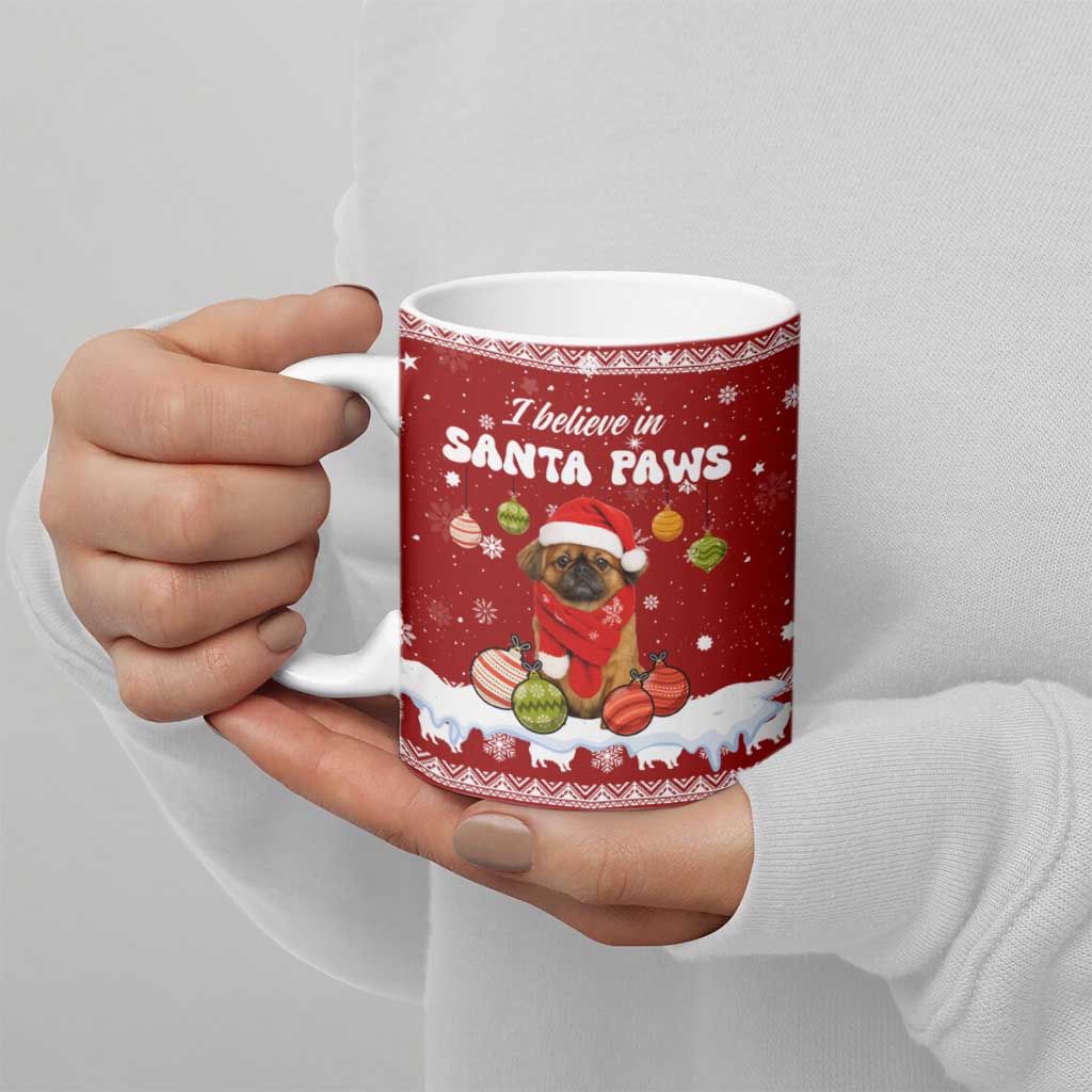 Pekingese Dog I Believe In Santa Paws Christmas Ceramic Mug Xmas Holiday Patterns - Wonder Print Shop