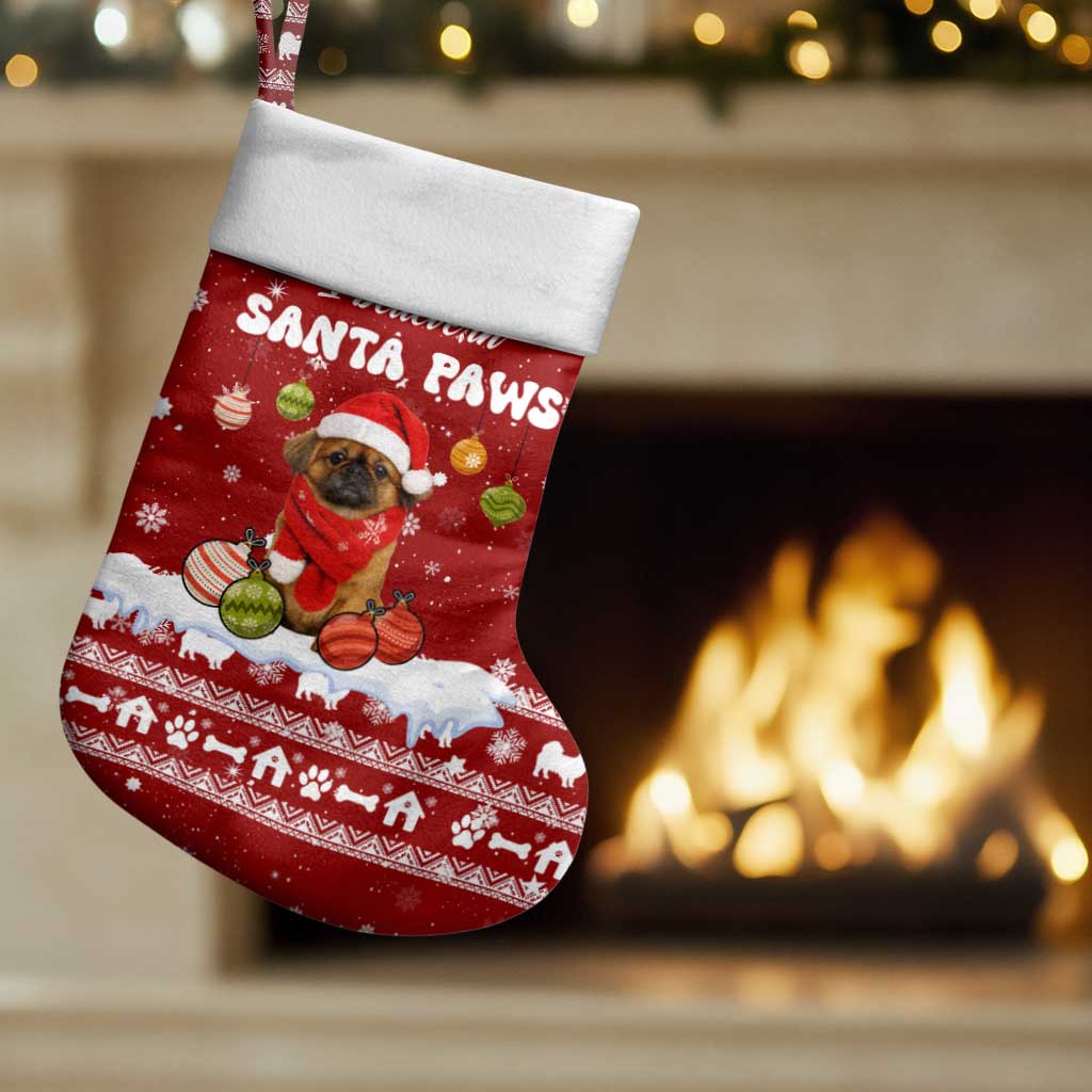 Pekingese Dog I Believe In Santa Paws Christmas Stocking Xmas Holiday Patterns - Wonder Print Shop