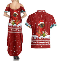 Pekingese Dog I Believe In Santa Paws Christmas Couples Matching Summer Maxi Dress and Hawaiian Shirt Xmas Holiday Patterns - Wonder Print Shop
