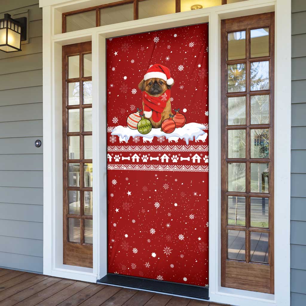 Pekingese Dog I Believe In Santa Paws Christmas Door Cover Xmas Holiday Patterns - Wonder Print Shop