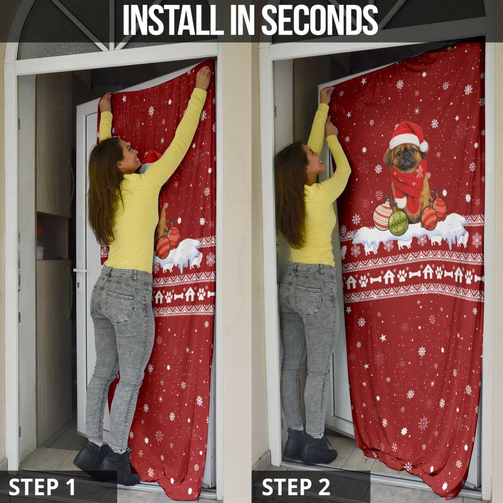 Pekingese Dog I Believe In Santa Paws Christmas Door Cover Xmas Holiday Patterns - Wonder Print Shop