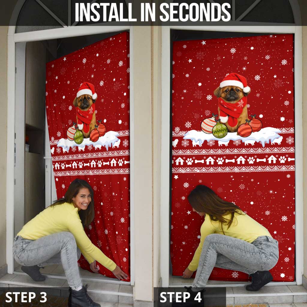 Pekingese Dog I Believe In Santa Paws Christmas Door Cover Xmas Holiday Patterns - Wonder Print Shop