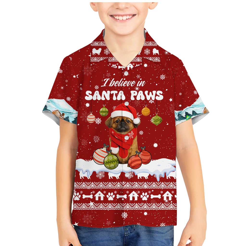 Pekingese Dog I Believe In Santa Paws Christmas Family Matching Mermaid Dress and Hawaiian Shirt Xmas Holiday Patterns - Wonder Print Shop