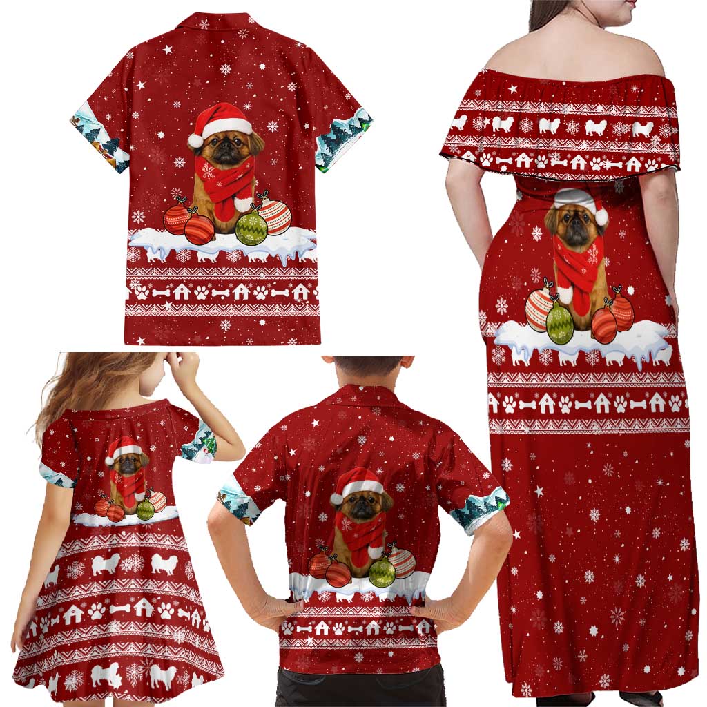 Pekingese Dog I Believe In Santa Paws Christmas Family Matching Off Shoulder Maxi Dress and Hawaiian Shirt Xmas Holiday Patterns - Wonder Print Shop