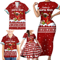 Pekingese Dog I Believe In Santa Paws Christmas Family Matching Short Sleeve Bodycon Dress and Hawaiian Shirt Xmas Holiday Patterns - Wonder Print Shop