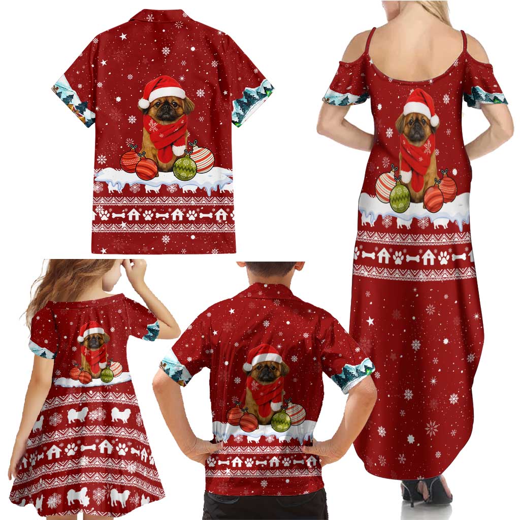 Pekingese Dog I Believe In Santa Paws Christmas Family Matching Summer Maxi Dress and Hawaiian Shirt Xmas Holiday Patterns - Wonder Print Shop