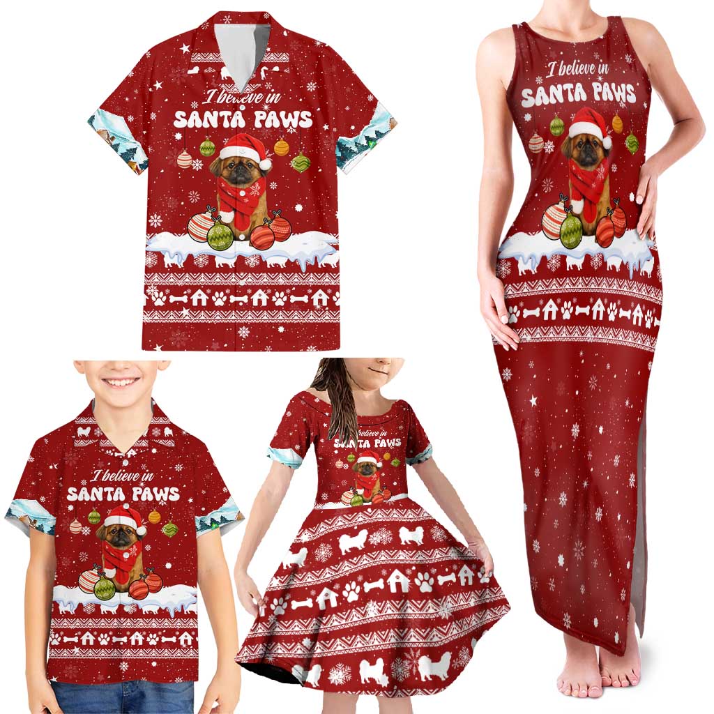 Pekingese Dog I Believe In Santa Paws Christmas Family Matching Tank Maxi Dress and Hawaiian Shirt Xmas Holiday Patterns - Wonder Print Shop