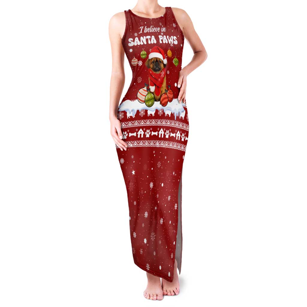 Pekingese Dog I Believe In Santa Paws Christmas Family Matching Tank Maxi Dress and Hawaiian Shirt Xmas Holiday Patterns - Wonder Print Shop