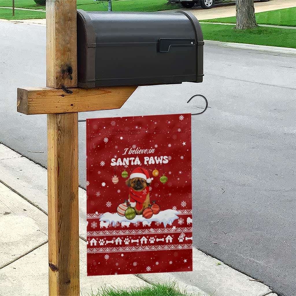 Pekingese Dog I Believe In Santa Paws Christmas Garden Flag Xmas Holiday Patterns - Wonder Print Shop