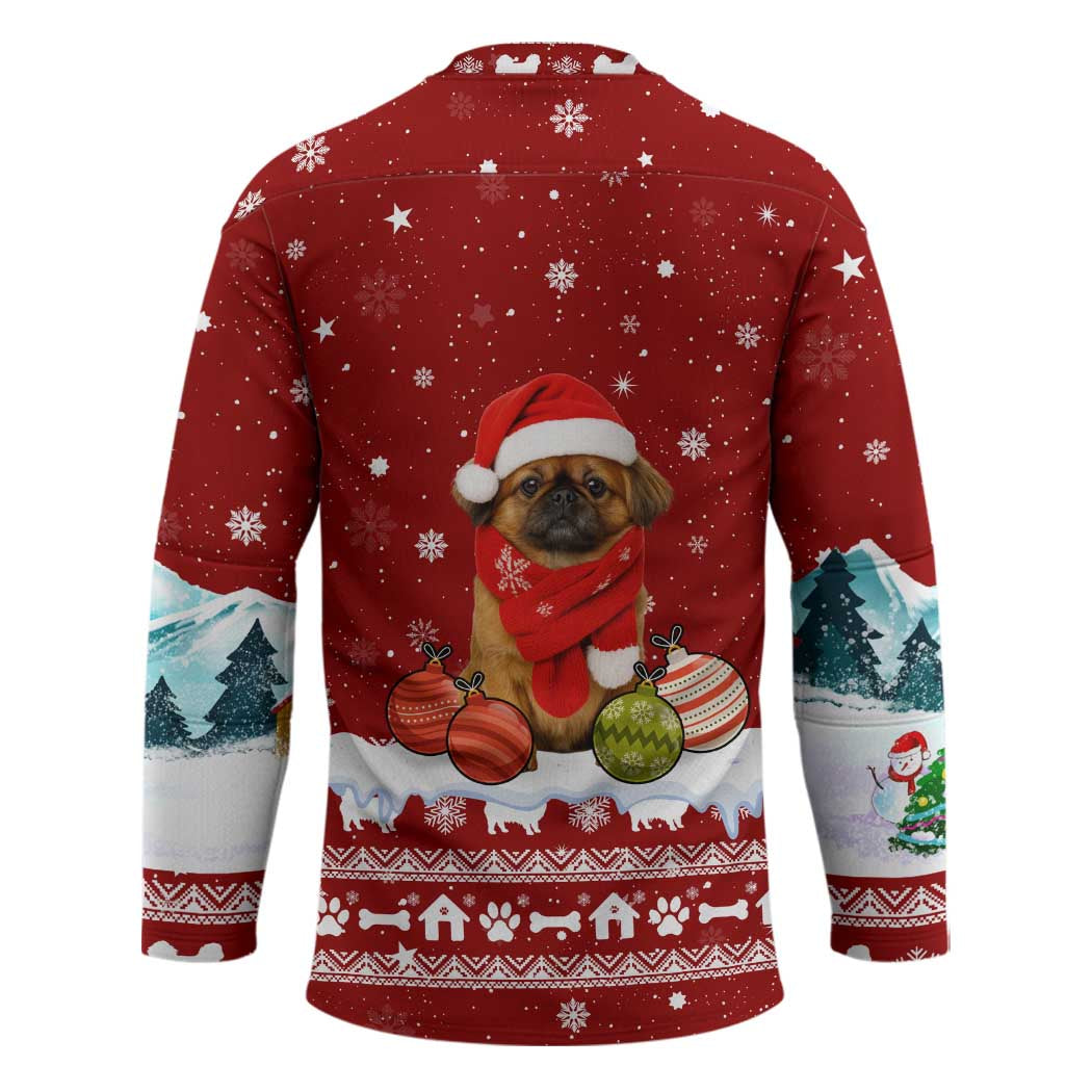 Pekingese Dog I Believe In Santa Paws Christmas Hockey Jersey Xmas Holiday Patterns - Wonder Print Shop