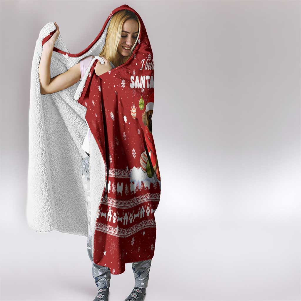 Pekingese Dog I Believe In Santa Paws Christmas Hooded Blanket Xmas Holiday Patterns - Wonder Print Shop
