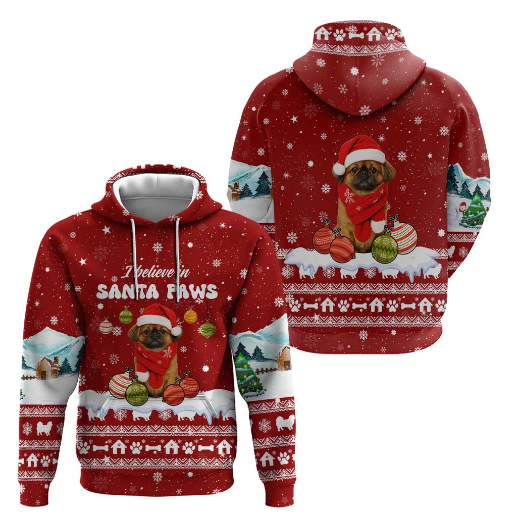 Pekingese Dog I Believe In Santa Paws Christmas Hoodie Xmas Holiday Patterns - Wonder Print Shop