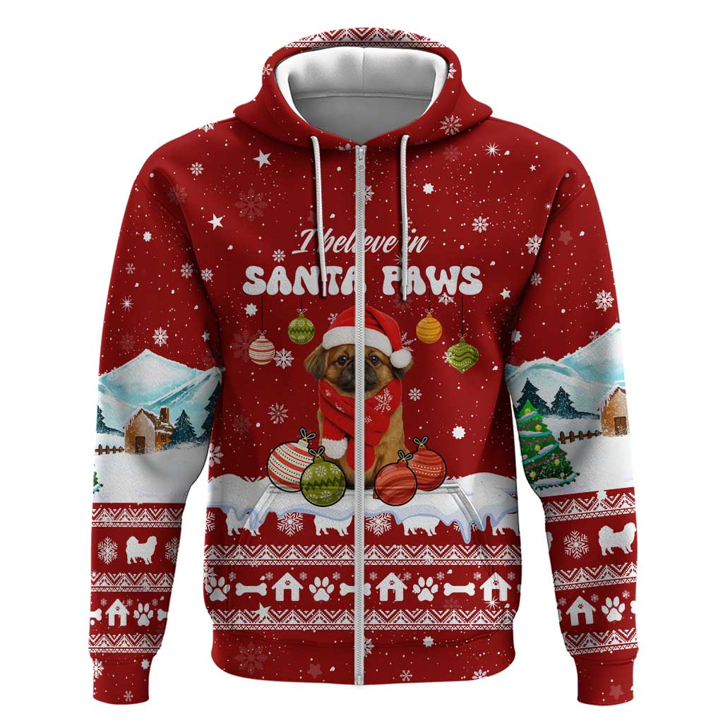 Pekingese Dog I Believe In Santa Paws Christmas Hoodie Xmas Holiday Patterns - Wonder Print Shop