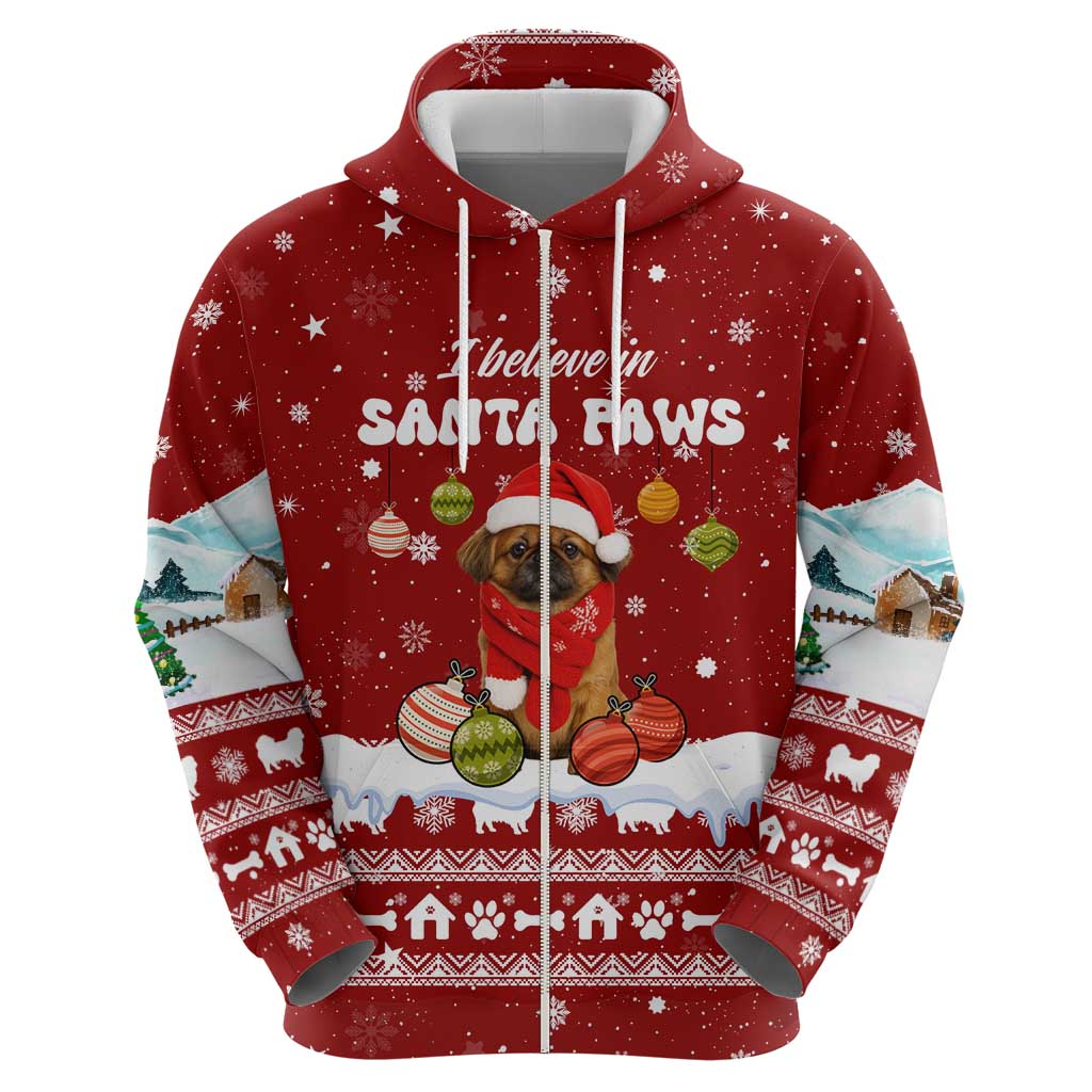 Pekingese Dog I Believe In Santa Paws Christmas Hoodie Xmas Holiday Patterns - Wonder Print Shop
