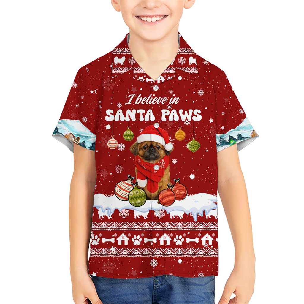 Pekingese Dog I Believe In Santa Paws Christmas Kid Hawaiian Shirt Xmas Holiday Patterns - Wonder Print Shop