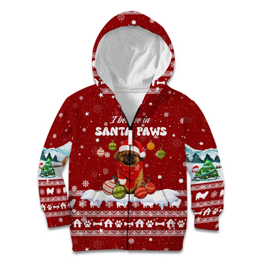 Pekingese Dog I Believe In Santa Paws Christmas Kid Hoodie Xmas Holiday Patterns - Wonder Print Shop