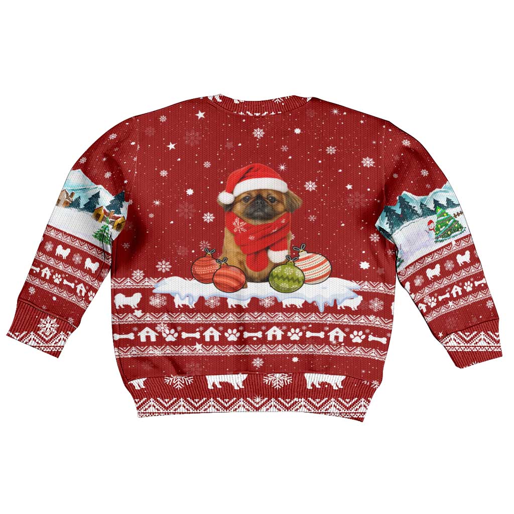 Pekingese Dog I Believe In Santa Paws Christmas Kid Ugly Christmas Sweater Xmas Holiday Patterns - Wonder Print Shop