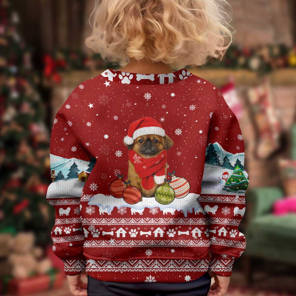 Pekingese Dog I Believe In Santa Paws Christmas Kid Ugly Christmas Sweater Xmas Holiday Patterns - Wonder Print Shop