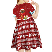 Pekingese Dog I Believe In Santa Paws Christmas Kid Short Sleeve Dress Xmas Holiday Patterns - Wonder Print Shop