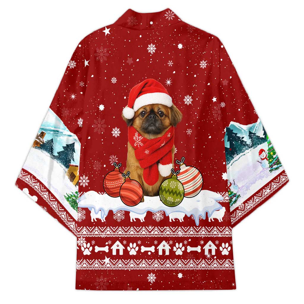 Pekingese Dog I Believe In Santa Paws Christmas Kimono Xmas Holiday Patterns - Wonder Print Shop