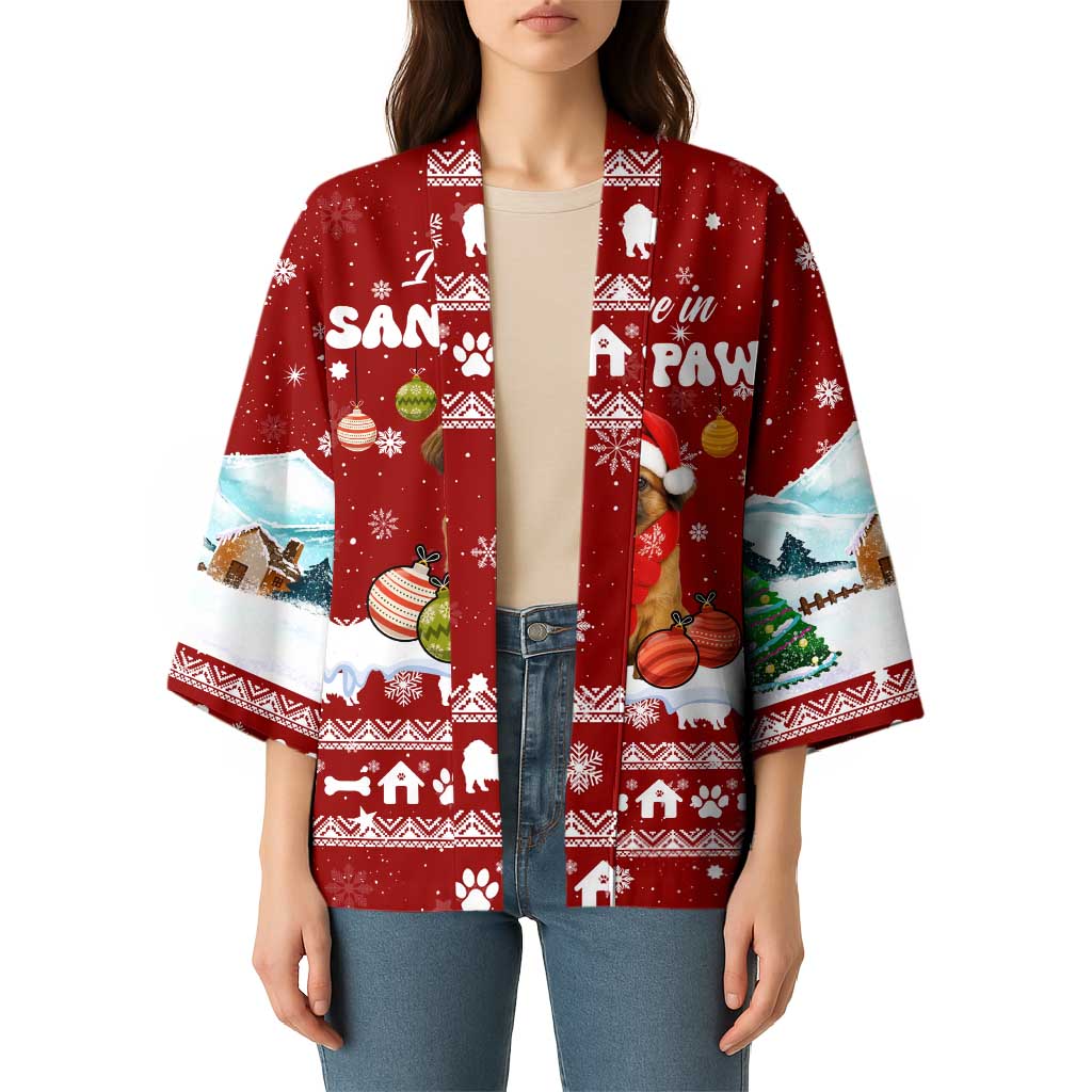 Pekingese Dog I Believe In Santa Paws Christmas Kimono Xmas Holiday Patterns - Wonder Print Shop