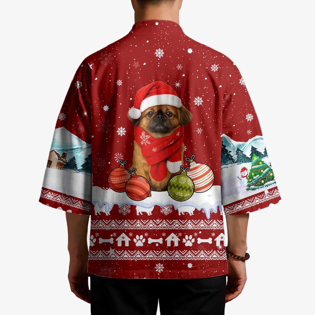 Pekingese Dog I Believe In Santa Paws Christmas Kimono Xmas Holiday Patterns - Wonder Print Shop