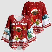 Pekingese Dog I Believe In Santa Paws Christmas Kimono Sleeve Blouse Xmas Holiday Patterns - Wonder Print Shop