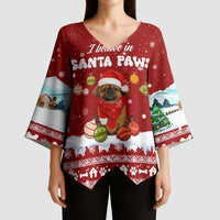 Pekingese Dog I Believe In Santa Paws Christmas Kimono Sleeve Blouse Xmas Holiday Patterns - Wonder Print Shop