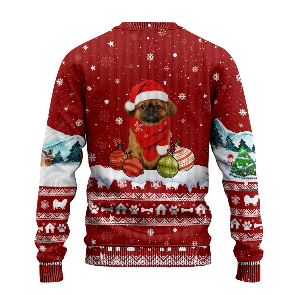 Pekingese Dog I Believe In Santa Paws Christmas Ugly Christmas Sweater Xmas Holiday Patterns - Wonder Print Shop