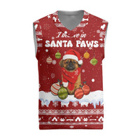 Pekingese Dog I Believe In Santa Paws Christmas Knitted V-Neck Vest Xmas Holiday Patterns - Wonder Print Shop