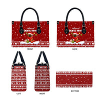 Pekingese Dog I Believe In Santa Paws Christmas Leather Bag Xmas Holiday Patterns - Wonder Print Shop