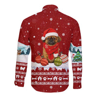 Pekingese Dog I Believe In Santa Paws Christmas Long Sleeve Button Shirt Xmas Holiday Patterns - Wonder Print Shop