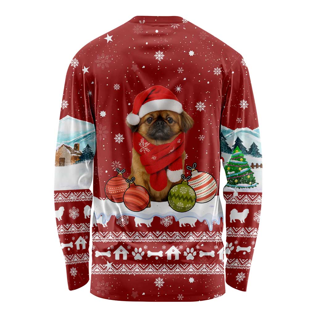 Pekingese Dog I Believe In Santa Paws Christmas Long Sleeve Shirt Xmas Holiday Patterns - Wonder Print Shop