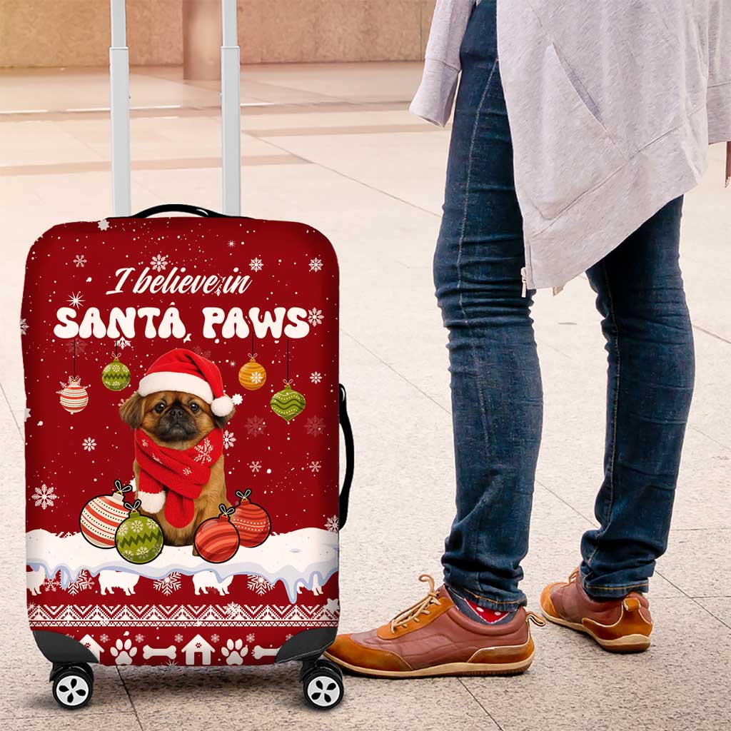 Pekingese Dog I Believe In Santa Paws Christmas Luggage Cover Xmas Holiday Patterns - Wonder Print Shop