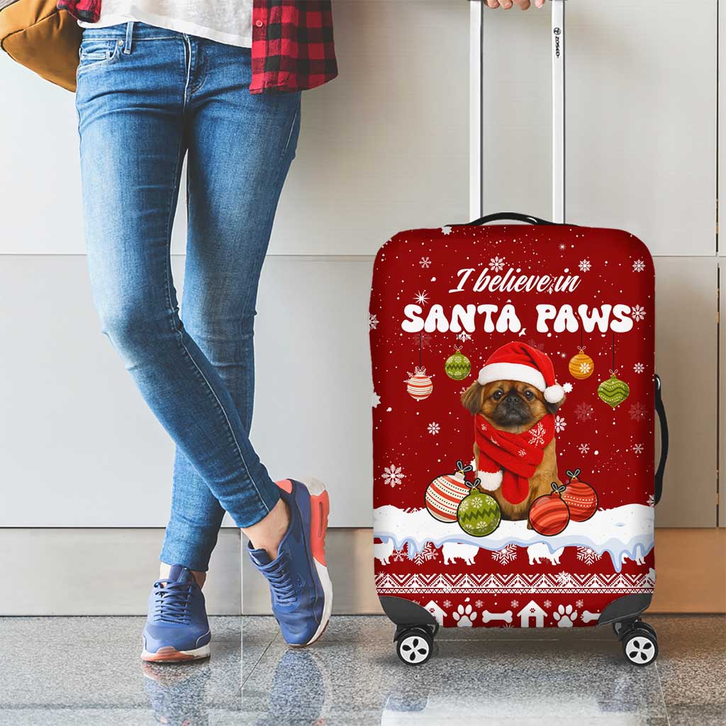 Pekingese Dog I Believe In Santa Paws Christmas Luggage Cover Xmas Holiday Patterns - Wonder Print Shop