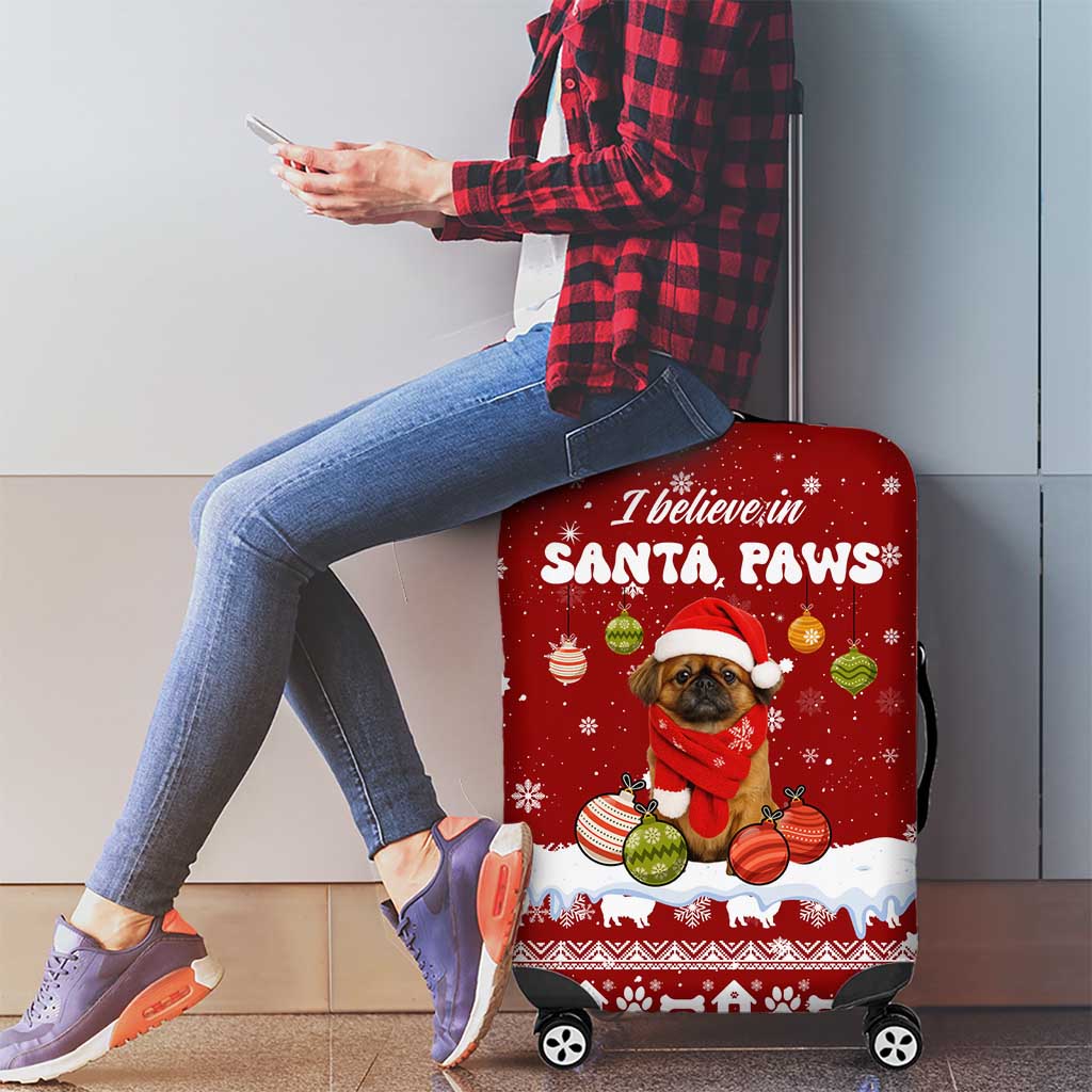 Pekingese Dog I Believe In Santa Paws Christmas Luggage Cover Xmas Holiday Patterns - Wonder Print Shop