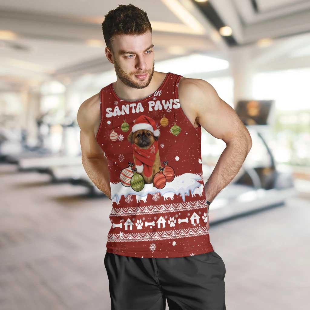 Pekingese Dog I Believe In Santa Paws Christmas Men Tank Top Xmas Holiday Patterns - Wonder Print Shop
