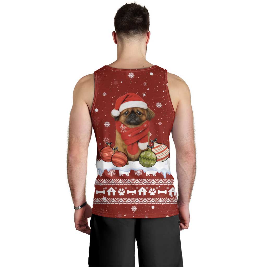 Pekingese Dog I Believe In Santa Paws Christmas Men Tank Top Xmas Holiday Patterns - Wonder Print Shop