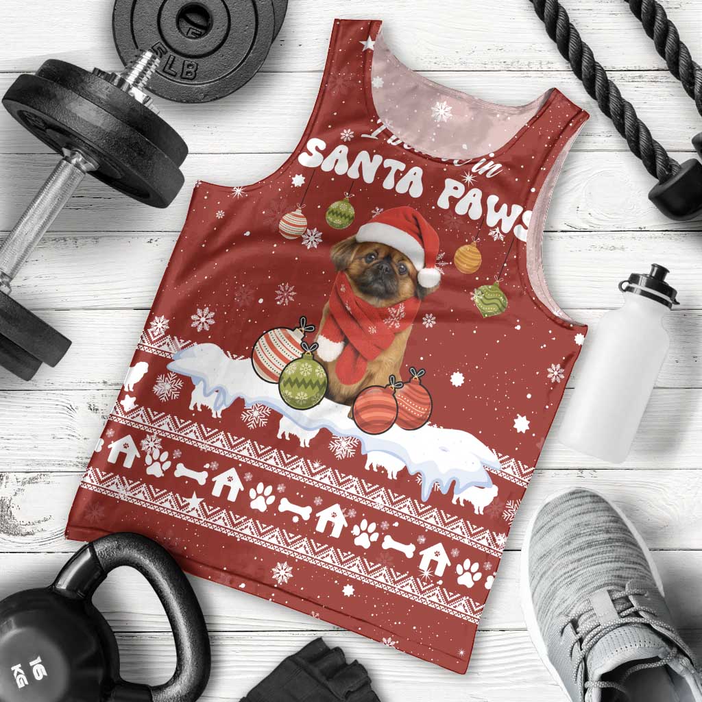Pekingese Dog I Believe In Santa Paws Christmas Men Tank Top Xmas Holiday Patterns - Wonder Print Shop