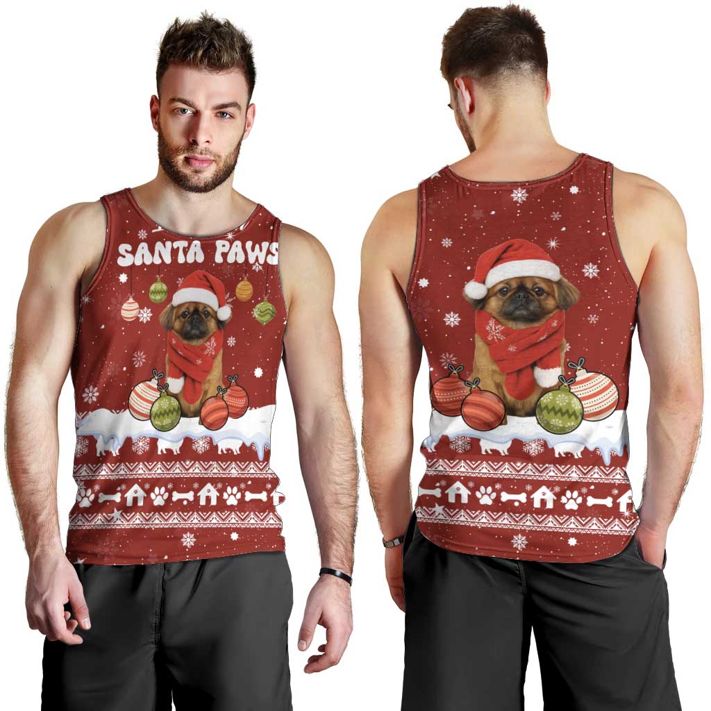 Pekingese Dog I Believe In Santa Paws Christmas Men Tank Top Xmas Holiday Patterns - Wonder Print Shop