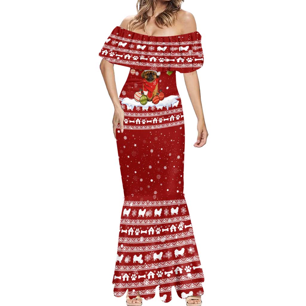 Pekingese Dog I Believe In Santa Paws Christmas Mermaid Dress Xmas Holiday Patterns - Wonder Print Shop