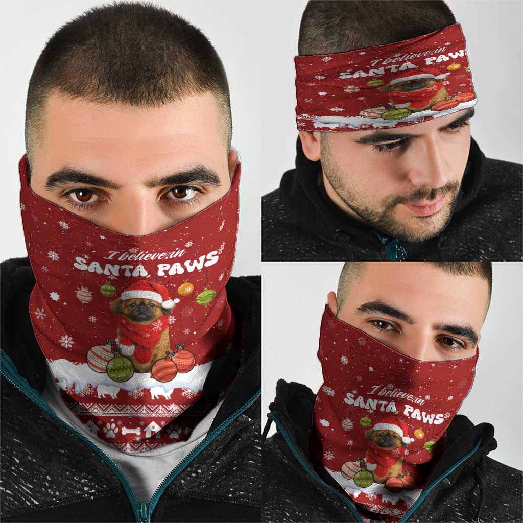 Pekingese Dog I Believe In Santa Paws Christmas Neck Gaiter Xmas Holiday Patterns - Wonder Print Shop