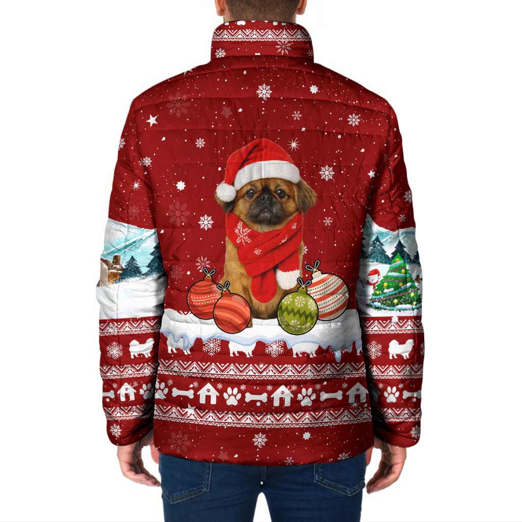 Pekingese Dog I Believe In Santa Paws Christmas Padded Jacket Xmas Holiday Patterns - Wonder Print Shop