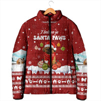 Pekingese Dog I Believe In Santa Paws Christmas Padded Jacket Xmas Holiday Patterns - Wonder Print Shop