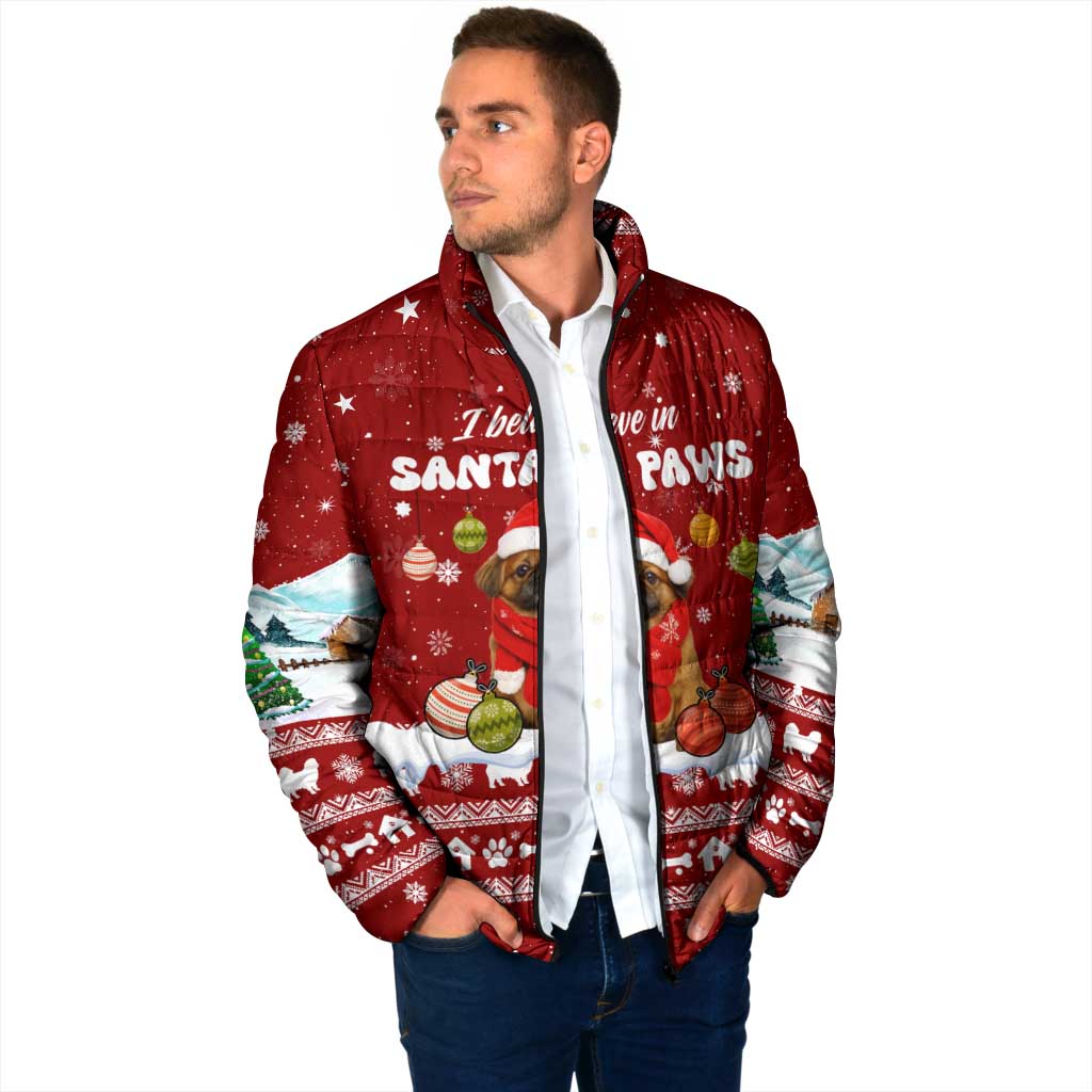 Pekingese Dog I Believe In Santa Paws Christmas Padded Jacket Xmas Holiday Patterns - Wonder Print Shop