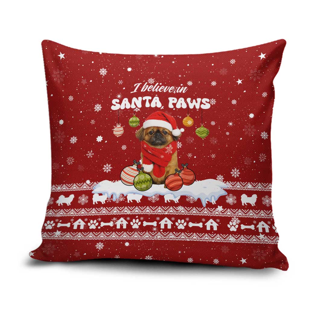Pekingese Dog I Believe In Santa Paws Christmas Pillow Cover Xmas Holiday Patterns - Wonder Print Shop